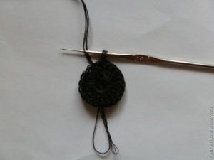 Салфетка-подсолнух крючком.
