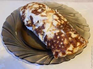 Рулет из печёнки с омлетом