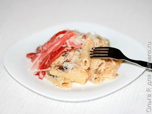 Ригатони с шампиньонами