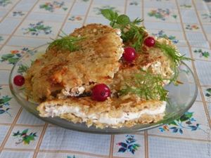 куриное филе в овсяной панировке