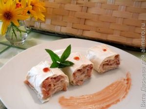 Творожные рулеты из лаваша