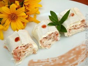 Творожные рулеты из лаваша