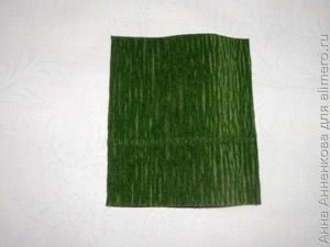 Бутон розы из гофрированной бумаги