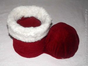 Новогодний сапожок для бутылки шампанского