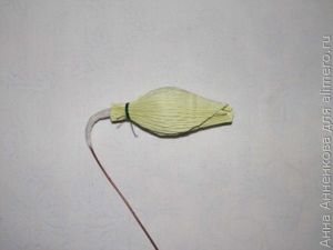 Подснежник из гофрированной бумаги