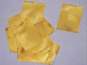 Подсолнух из атласных лент