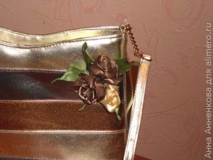 Роза из атласных лент