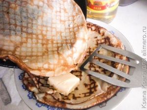 блины с творогом и курагой
