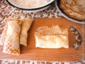 блины с творогом и курагой