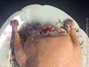 Рождественская утка в рукаве с яблоками