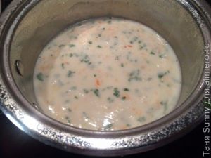 Треска с соусом из креветок на пюре из белой фасоли