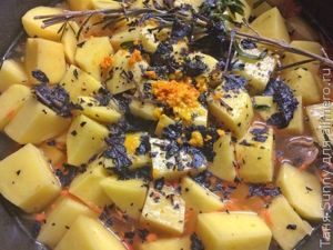 Жаркое из куриных потрошков