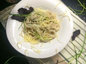 Паста с кальмарами в сливочном соусе