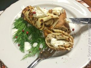 Блинчики с мясом лёгкие