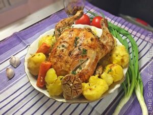 Курица в духовке с картошкой
