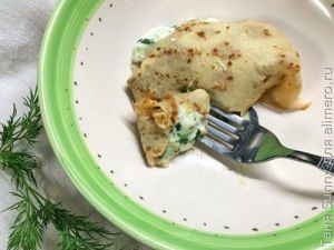 Блинчики с творогом и итальянскими травами