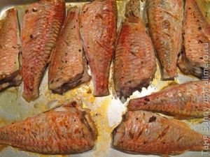 Барабулька жареная на рисе с цветной капустой