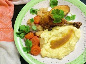 Лимонный цыплёнок с кукурузным пюре