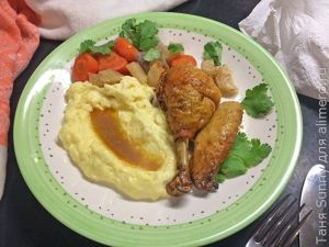 Лимонный цыплёнок с кукурузным пюре