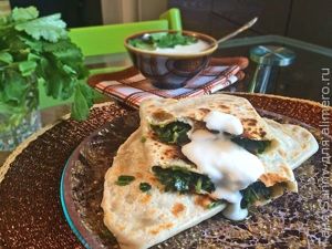 Кутабы с зеленью ржаные