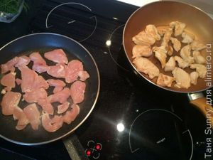 Паста с курицей в сливочном соусе