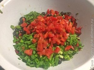 Салат из перца гриль и чечевицы