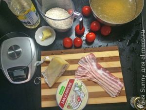 Ризотто томатное с телячьей вырезкой