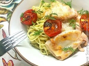 Паста с кальмарами в соусе из белого вина