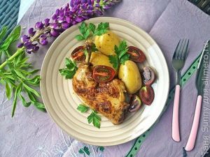 Жареные куриные окорочка по-грузински
