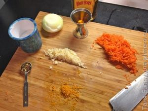 Куриные желудочки с виски и апельсином