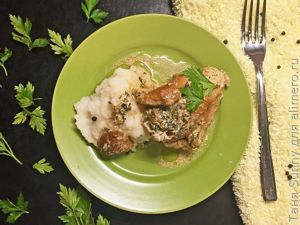 Курица со сливками и грибами