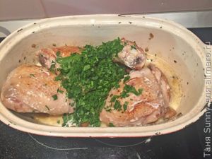 Курица со сливками и грибами