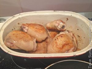 Курица со сливками и грибами