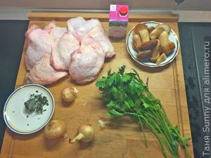 Курица со сливками и грибами