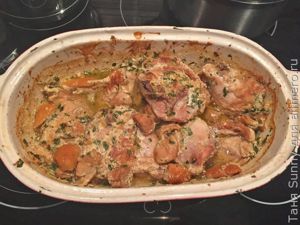 Курица со сливками и грибами