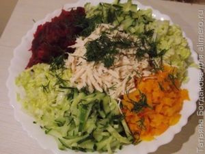 Овощной салат с курицей
