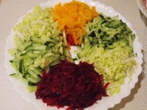 Овощной салат с курицей