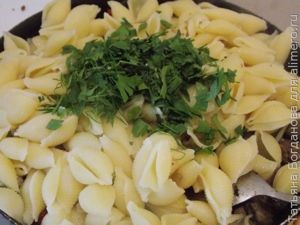 макароны с печенью