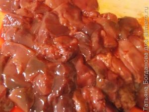 Рагу с куриной печенью