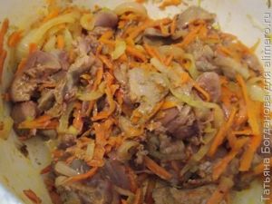 Рагу с куриной печенью