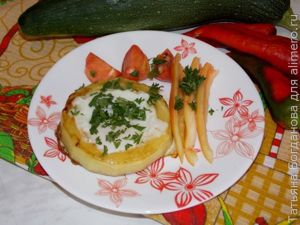 Яичница в кабачке
