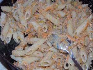 Макароны с ливерной колбасой