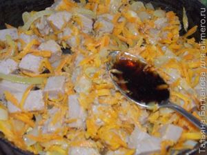 Макароны с ливерной колбасой