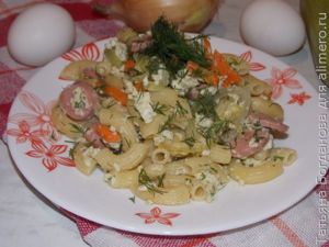 Макароны с яйцами