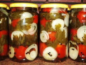 5. Если добавить к помидорам пару-тройку мясистых колец репчатого лука, то результат получится более острым и ароматным. 5. Если добавить к помидорам пару-тройку мясистых колец репчатого лука, то результат получится более острым и ароматным.