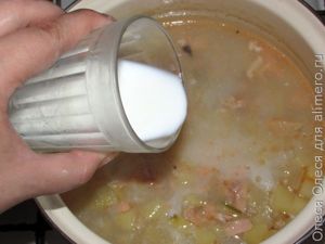 молочный суп с семгой