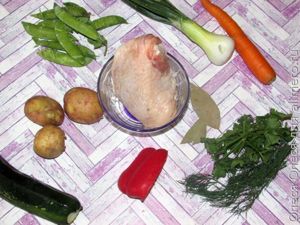 юшка с зеленым горошком