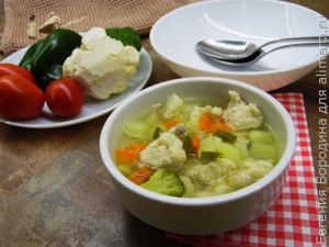 Суп с рыбными клецками