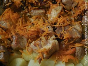 Картофель с мясом и грибами