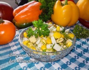 Салат из печени трески